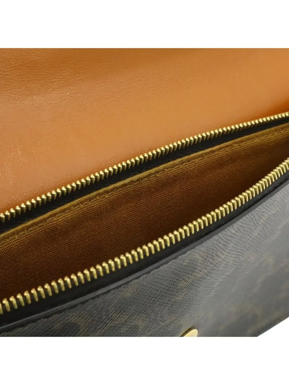 Celine Triomphe Strap Wallet Clutch 2-Way Shoulder Bag Pochette Leather